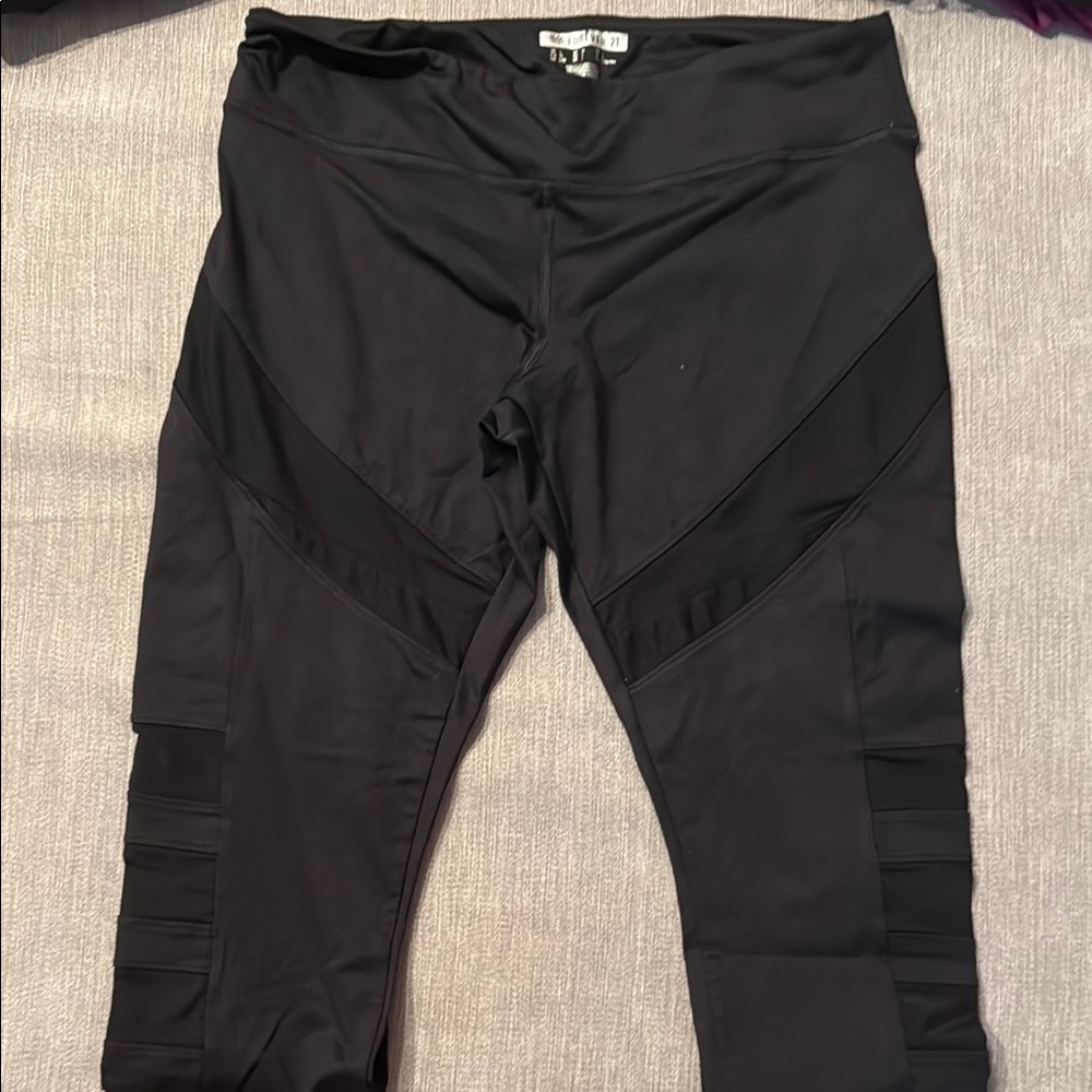 Forever 21 Black Mesh Panel Leggings